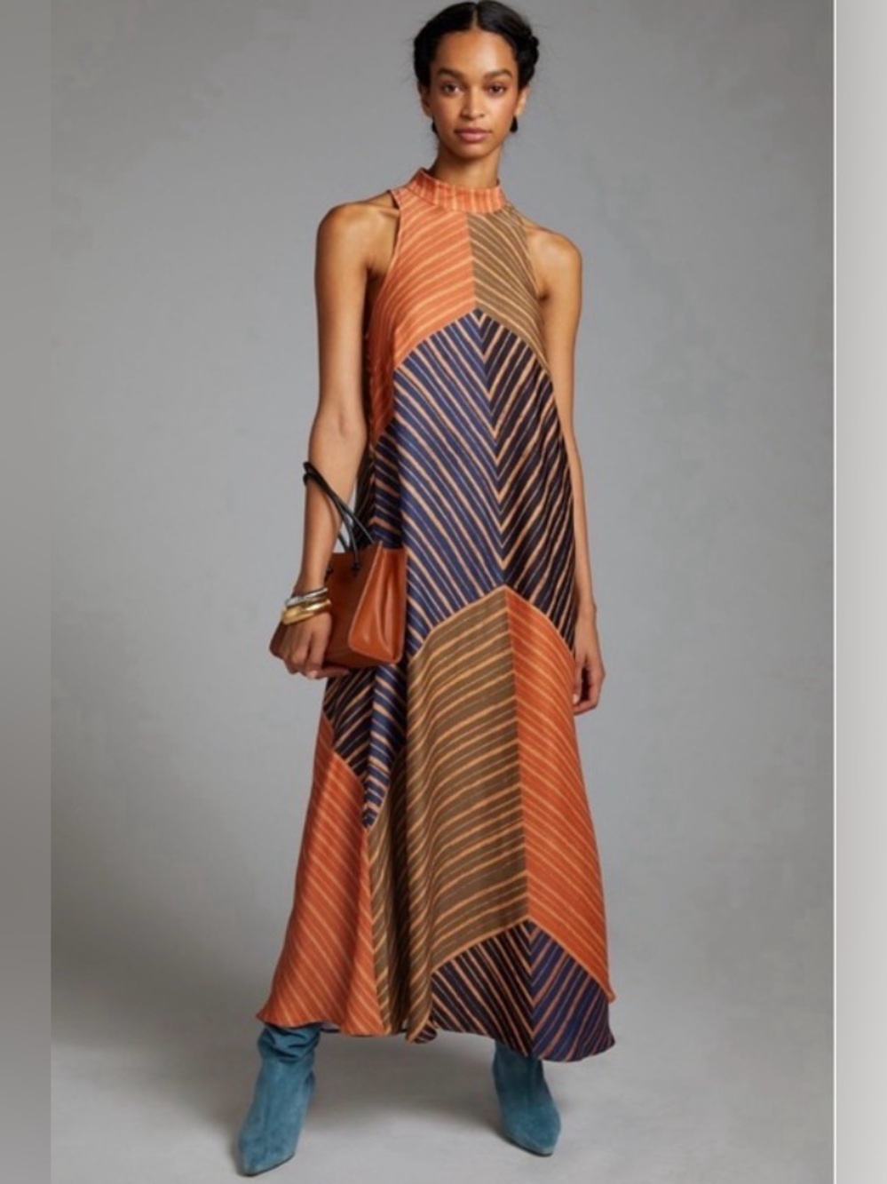 Preowned Anthropologie x Farm Rio Halter Dress Size Large